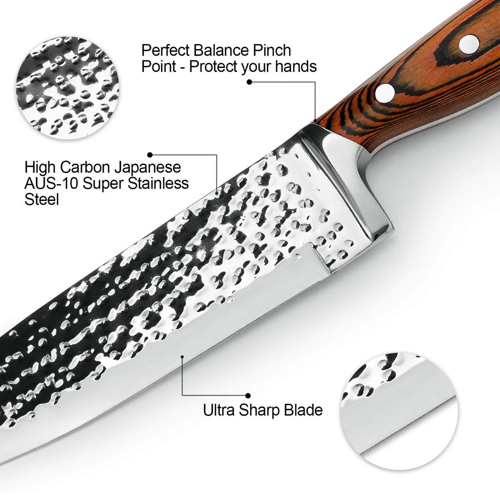 8-дюймовый поварский Ножи Кухня ультра и острыми носками с высоким содержанием