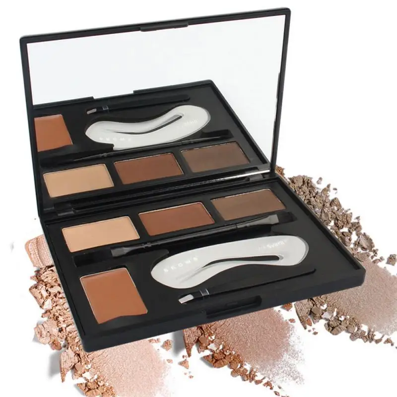 

1 Pcs 4 Colors Eyebrow Powder Set Box With Eyebrow Clip Eyebrow Brush Waterproof And Sweat-proof Smooth Eyebrow Powder Lasting