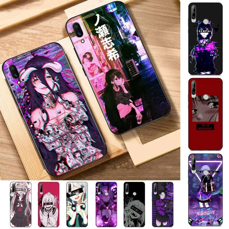 

YNDFCNB Sad Anime girl Aestheti Phone Case for Huawei Y 6 9 7 5 8s prime 2019 2018 enjoy 7 plus