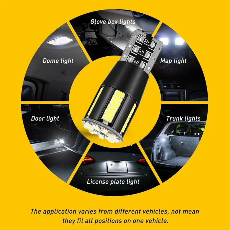 

2PCS T10 W5W LED Bulbs 3014 SMD 168 194 Car Accessories Clearance Lights Reading lamps Auto 12V 24V White Reading Parking Lights