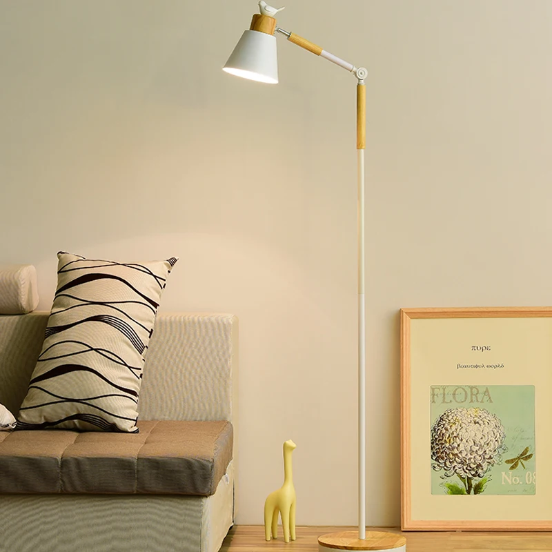 BOTIMI металлический абажур Напольная Лампа с полимерными птицами для гостиной