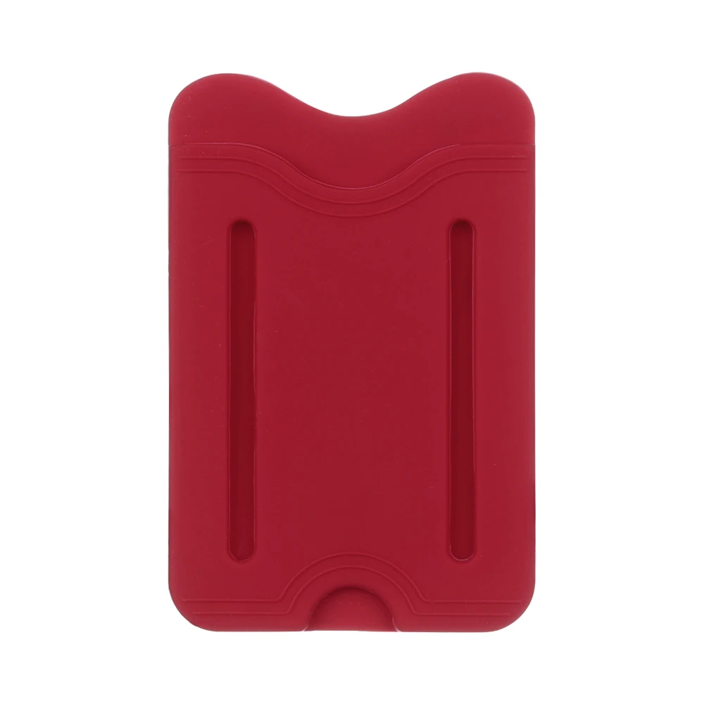 B-Dark Red 1 шт., силиконовый чехол-кошелек для телефона с защелкой, карман для смартфона, задний держатель для карт с подставкой для смартфона - Цвет: B-Dark Red