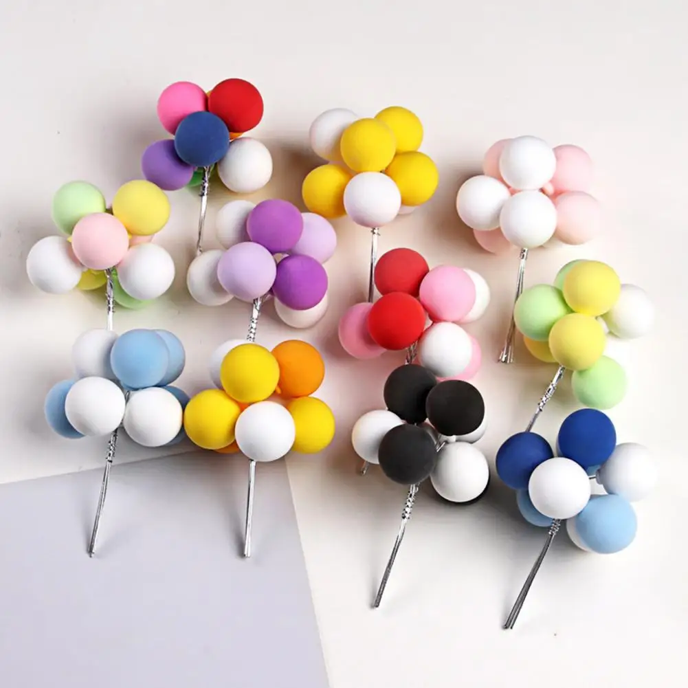 

80% HOT SALE Dessert Balloon Decoration Decorative Nice-looking Colorful Colorful Clay Balloon Cake Topper for Birthday