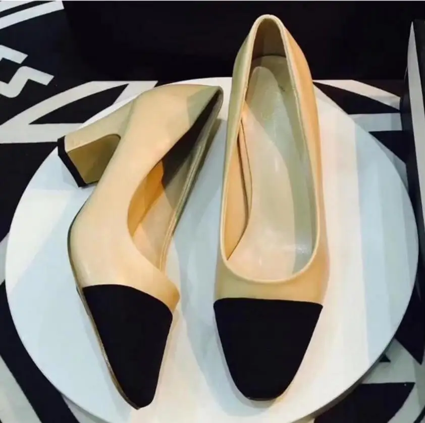 

2020 Women's Pumps Top Quality Luxury Brand Designer Shoes Metal Decoration Genuine Leather Women Shoes Wedding Ladies Pumps