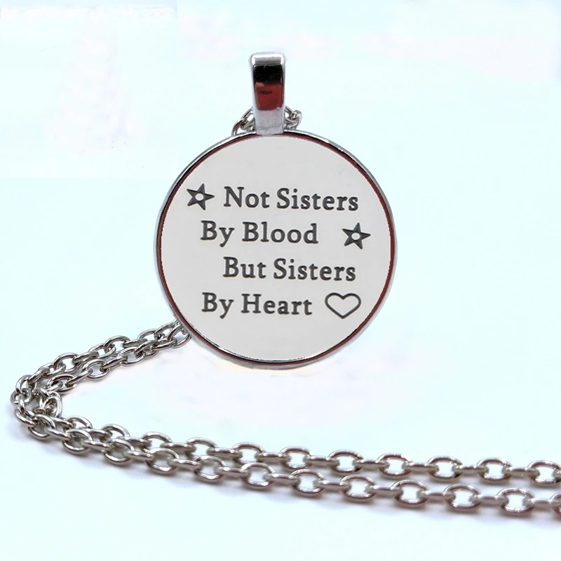 Ожерелье Лучшие друзья &quotне сестры по крови а сердцу&quot Дружба стекло кулон