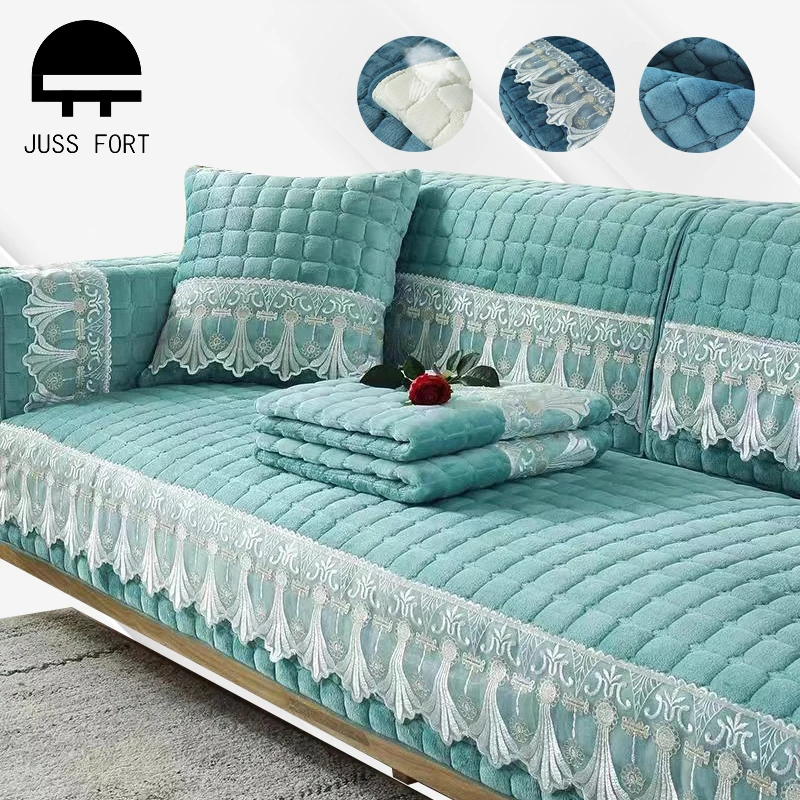 

Living Room Sofa Protector Cover Thicken Plush Anti-slip Sofa Seat Cushion for Corner Sofa Slipcover Furniture Decor Couch Towel