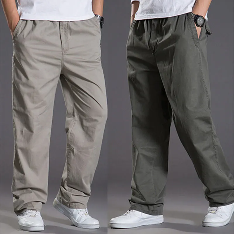 

FAKUNTN 2021 Casual Pant Spring Summer Men Loose Fashion Zipper Pocket Trousers Super Large Size Xl-6xl