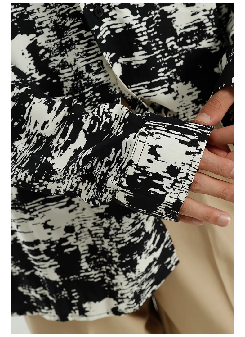 

IEFB Men's Clothing 2021 Spring New Printting Shirts Korean Style Design Fashion Oversize Blouse Tops Male Single Breast 9Y5813