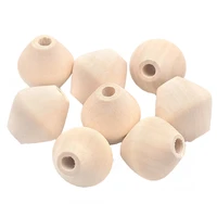 5pcs big bicone shape 30mm natural wood loose handcraft big hole beads for diy crafts jewelry making