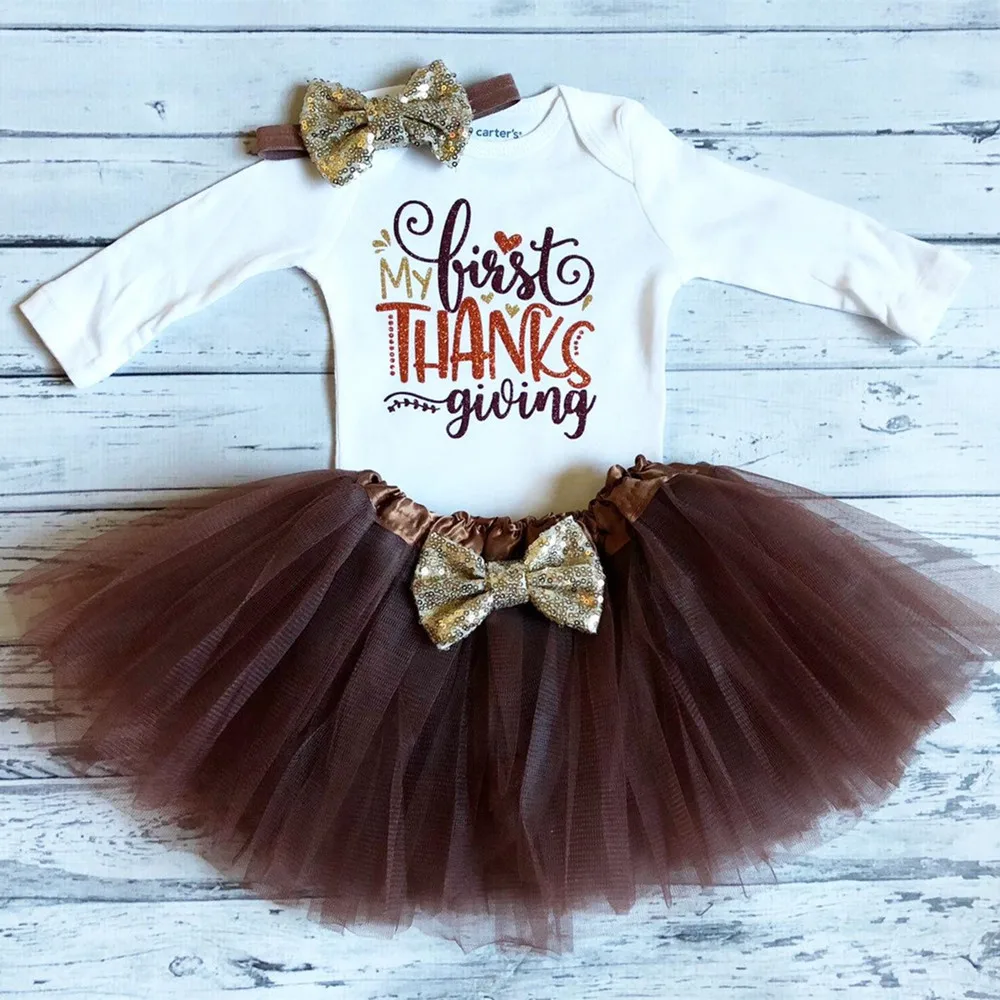 Индивидуальный комплект с юбкой пачкой мой первый день благодарения наряд для