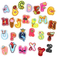 26pcs cartoon animal letters series for on child clothes iron on embroidered patch hat jeans sticker sew patch applique badge