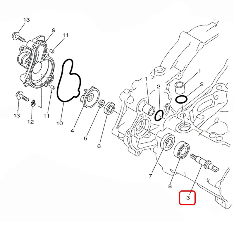 Для Yamaha YZ450F &amp WR450F 2003-2013 вал крыльчатки водяного насоса 5GR-12458-00-00 5BE-12458-00-00 YZ 450F WR |