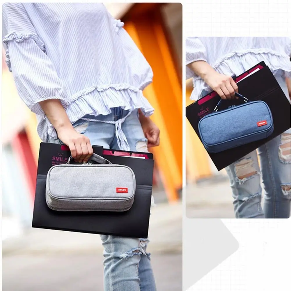 

Canvas High Capacity Cosmetic Storage Bag Stationery Storage Bag Stationery Creative Student Protection School Pencil Case