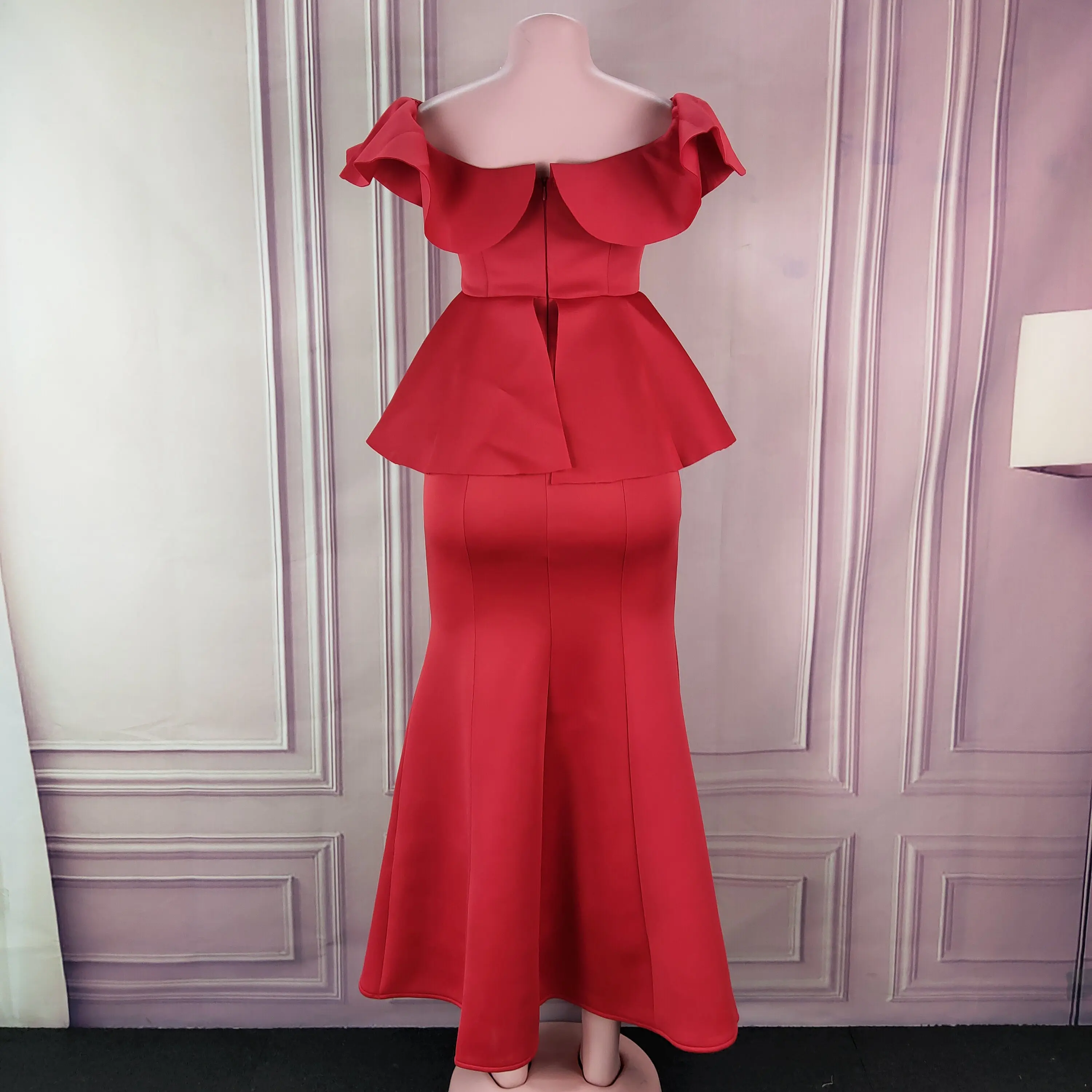 Женские вечерние платья макси красное рождественское платье с открытыми плечами