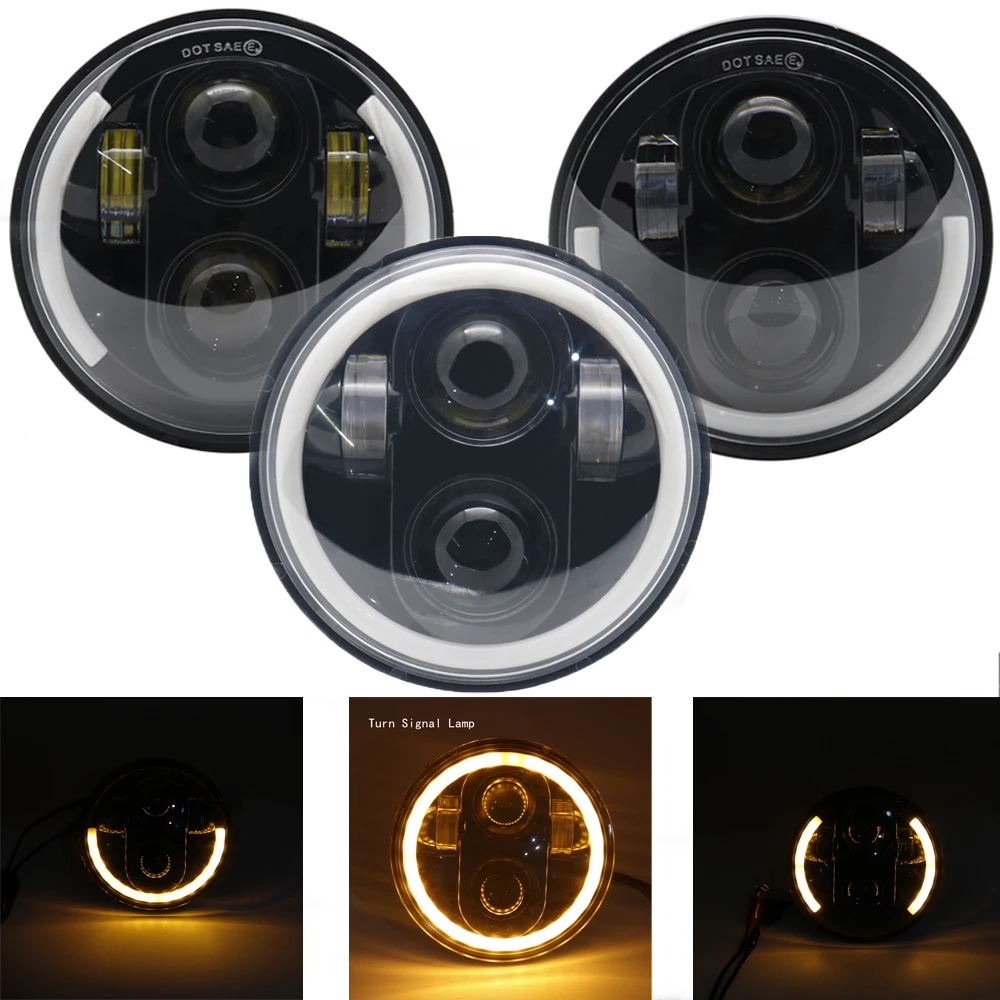 5 3/" светодиодные фары мотоцикла для светодиодных фар DRL angel eye led 5,75" для sportster 883