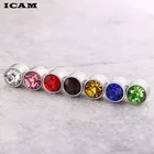 ICAM, 1 пара, модные серьги-гвоздики с разноцветными кристаллами, магнит горного хрусталя, серьги для мужчин и женщин без проколов