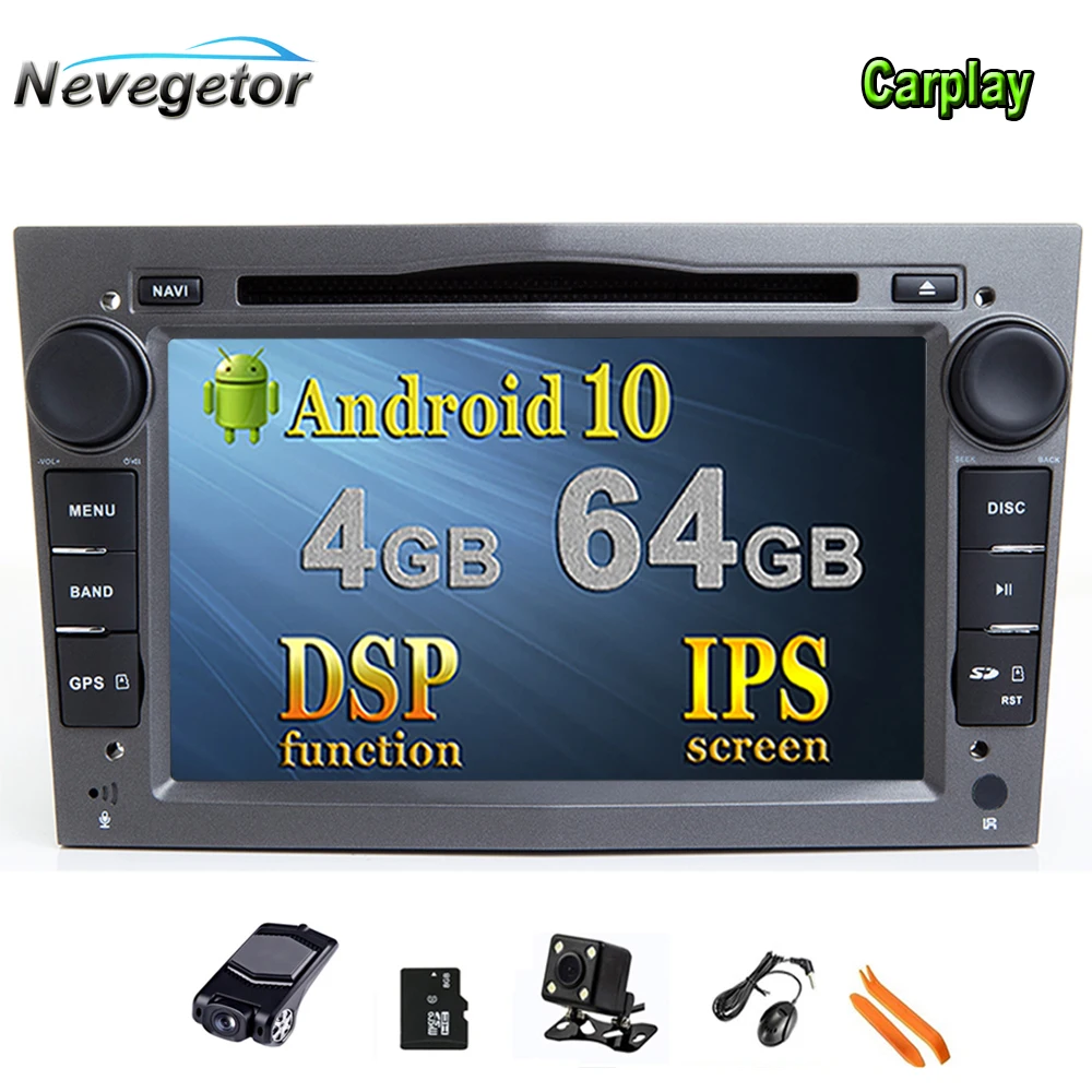 Автомобильный DVD плеер IPS DSP 4 ГБ Android 10 2 DIN GPS для opel Vauxhall Astra H G J Vectra Antara Zafira Corsa Vivaro