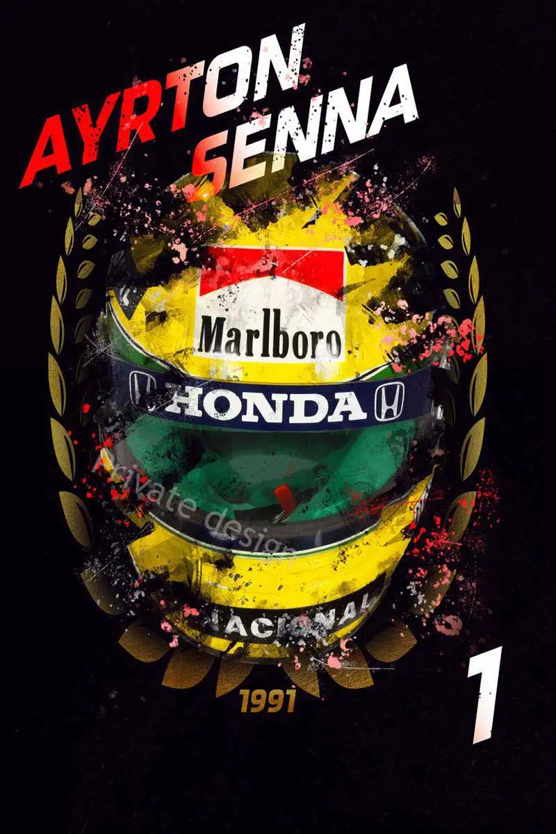 

Геометрический винтажный металлический знак в стиле ретро, Айртон Сенна 1991, жестяные таблички, Настенный декор, плакат для художественной м...