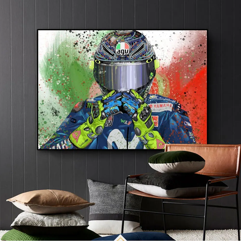 

Racing Car Sports Art Posters and Prints Wall Art Canvas Watercolor Racer Decorative Painting for Living Room Home Decor Cuadro