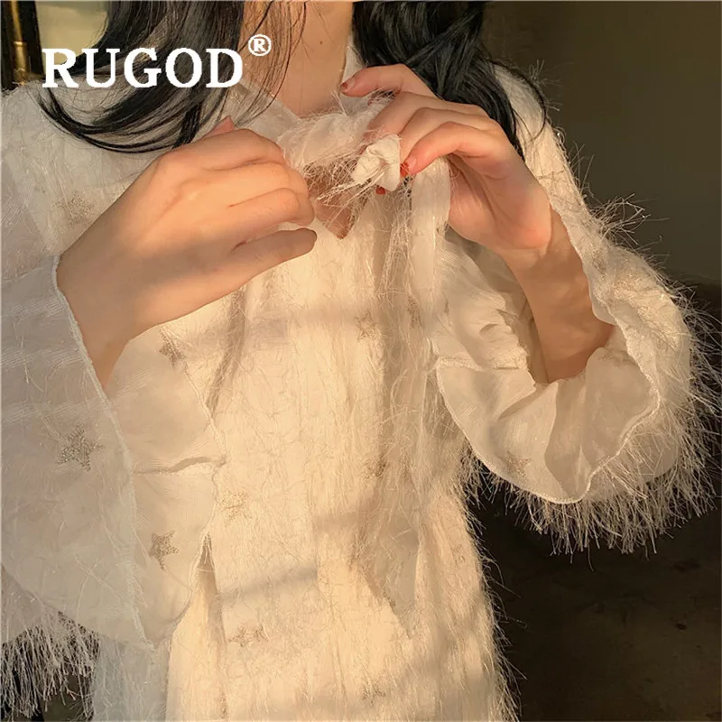 Женское платье макси RUGOD Tsssel вечернее с длинными рукавами в Корейском стиле