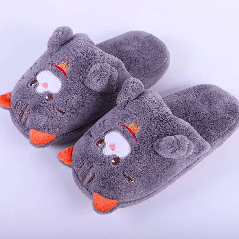 

Тапочки женские зимние хлопковые, с мультяшным котом, Нескользящие