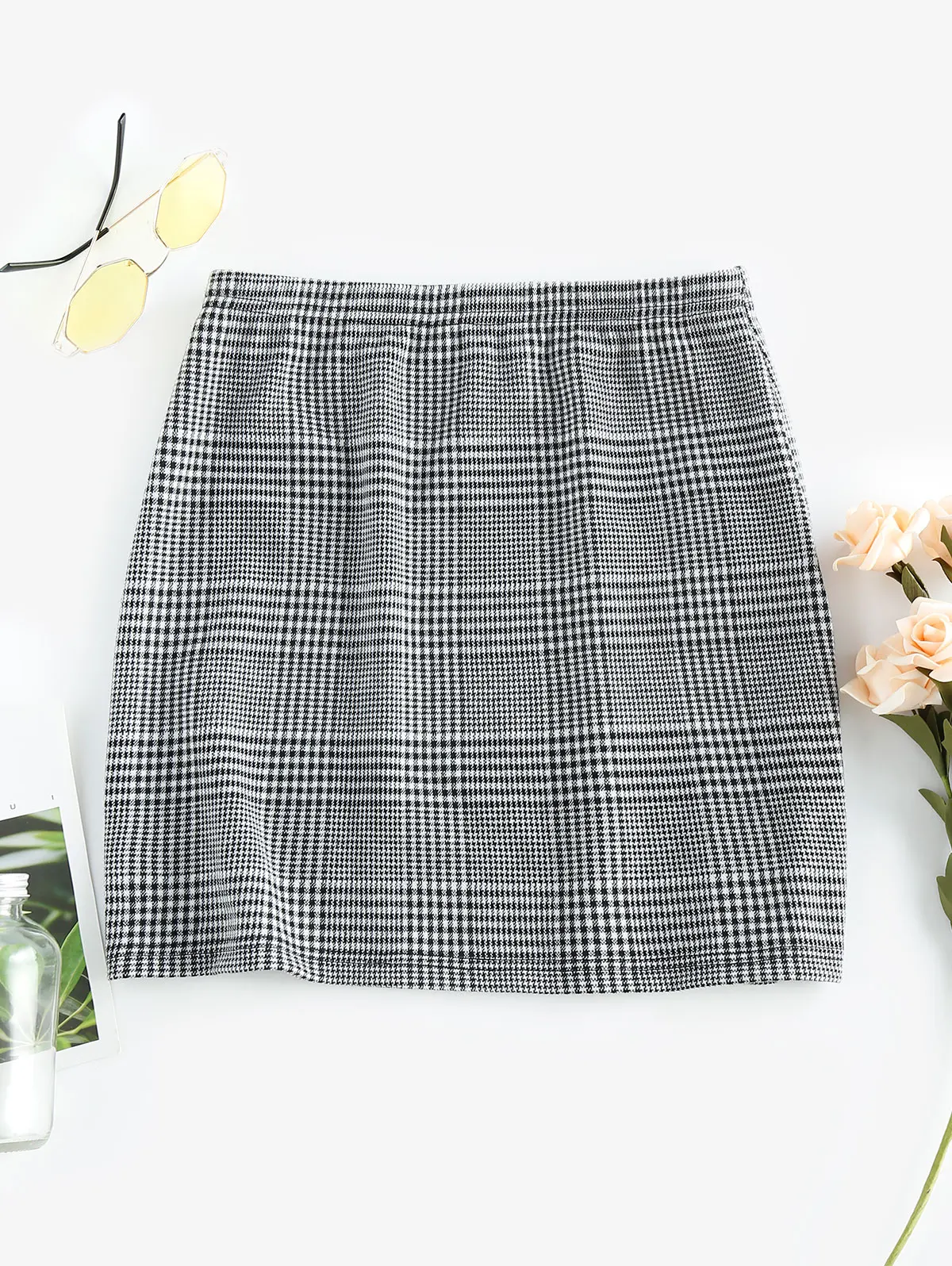 Женская клетчатая юбка ZAFUL обтягивающие мини-юбки с эластичным поясом и высокой