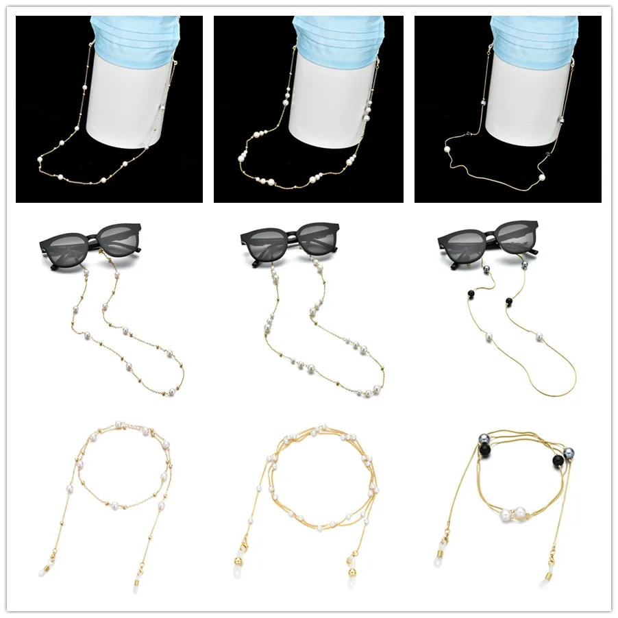 

Elegant Handmade Pearl Beaded Glasses Chain Women Sunglasses Lanyard Strap Reading Eyeglass Chain Hanging Spectacles Accessories