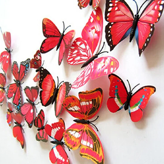 

HOT SALESNew Arrival 12Pcs 3D PVC Butterflies DIY Butterfly Art Decal Home Decor Wall Mural Stickers Wholesale Dropshipping