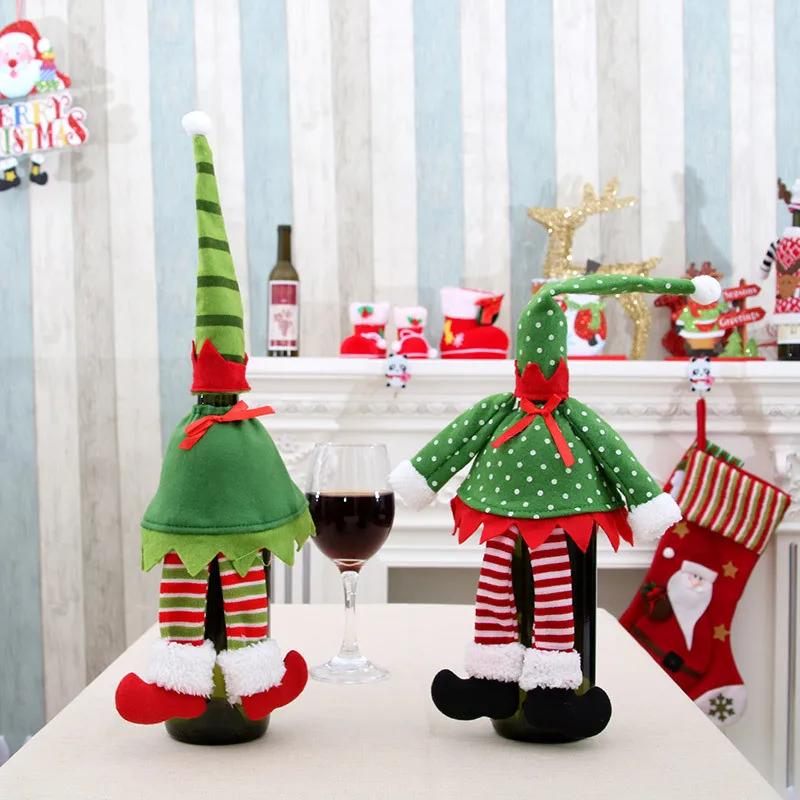 Сумка для вина Elf чехлы красного шампанского наборы рождественских бутылок мини
