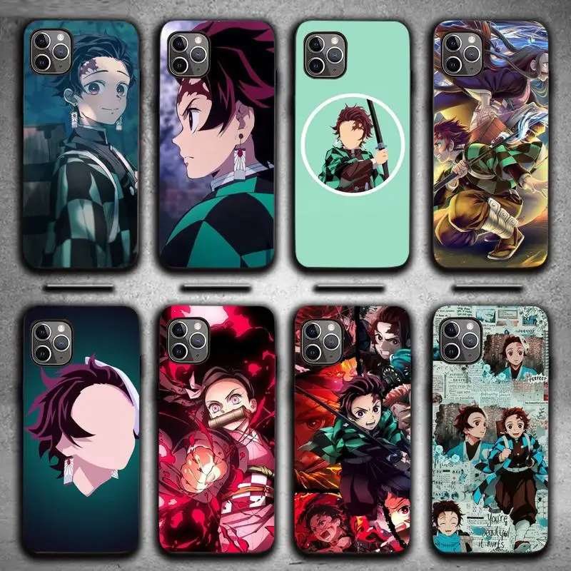 

Cute Japan Demon Slayer Phone Case for iPhone 13 11 12 Pro X XS XR Samsung A S 10 20 30 51 Plus pro Max mobile bags funda