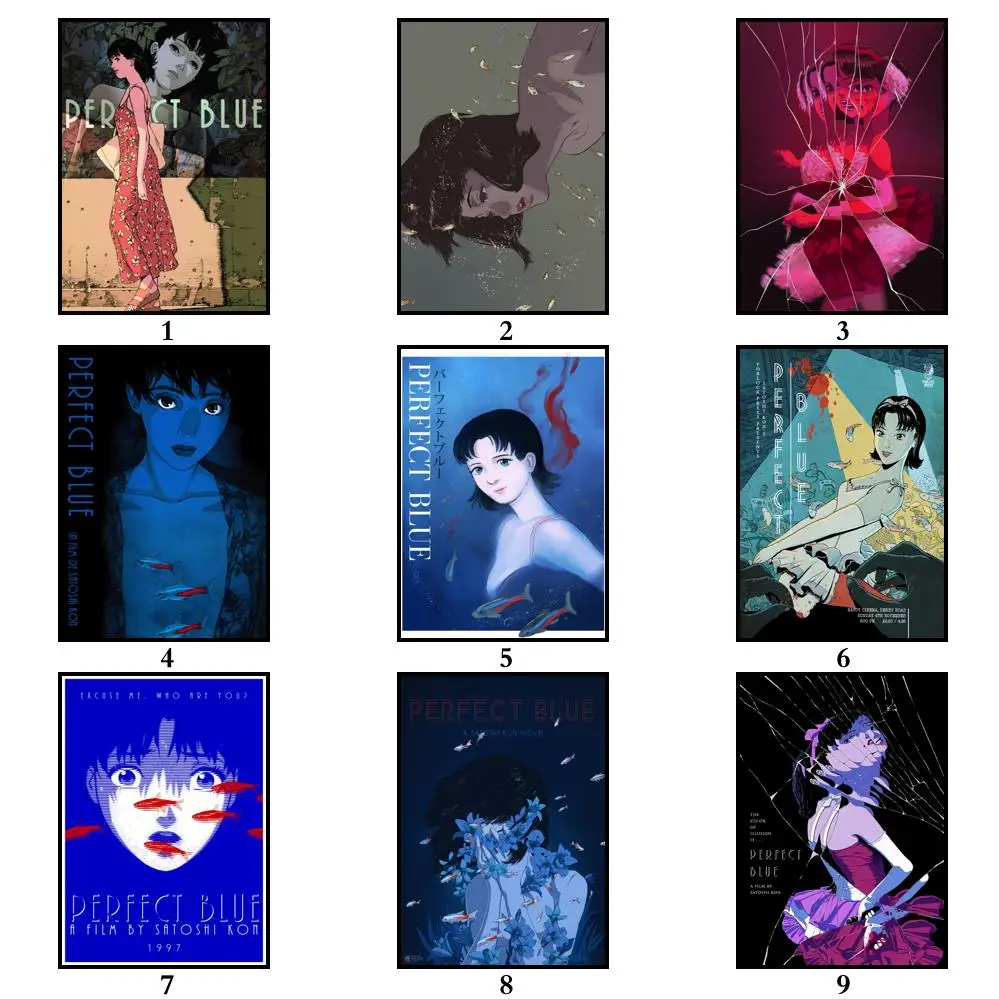 30 designs kon satoshi perfect blue whitepaper poster homedecal painting wall sticker for coffee house bar free global shipping
