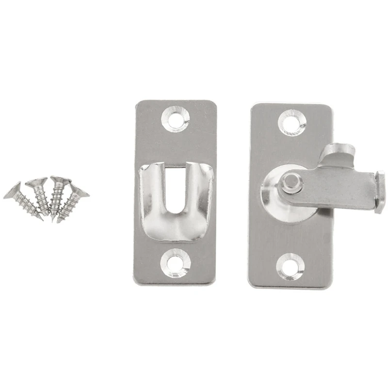 2X Right Angle Lock 90 Degree Room Door Buckle Suitable For Bathroom Barn Sliding Bolt |