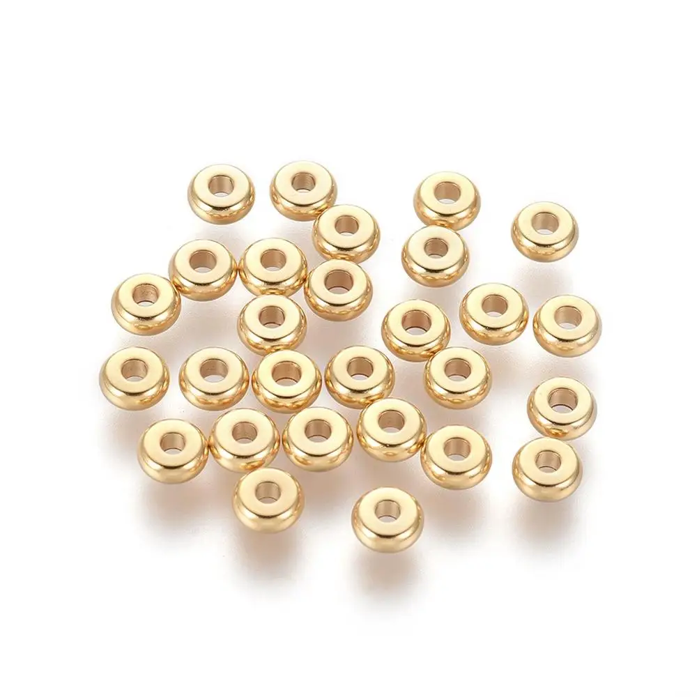

304 Stainless Steel Spacer Beads Flat Round Loose Beads for Charm Bracelets Jewelry Making Findings DIY Accessories 5mm 6mm 8mm