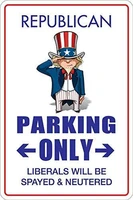 relican parking only tin sign art wall decorationvintage aluminum retro metal sign