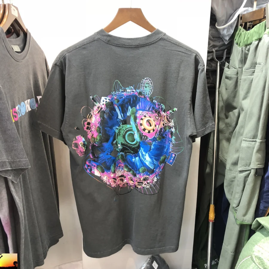 

Футболка с астрономическим рисунком Трэвиса Скотта для мужчин и женщин, футболка большого размера «Do Old»