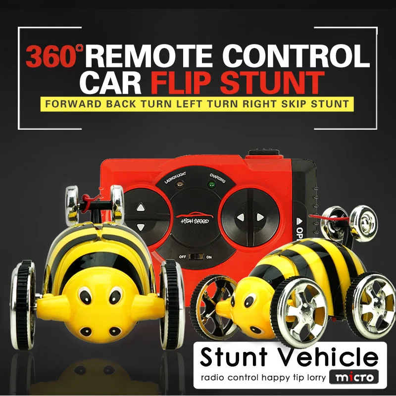 Оригинальная игрушка Create Mini RC Car 2152B 2CH трюковая переключатель тележка радиоуправляемая вращающаяся на 360 градусов трюковая флип-машина для детей