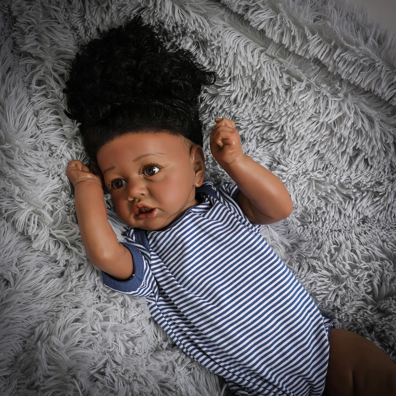 Кукла Новорожденный Реалистичная 22 дюйма с искривленным ртом силиконовое тело