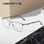 MERRYS Дизайнерские мужские очки из титанового сплава , оправа, модные мужские бизнес -стиль, ультралегкие очки для близорукости, очки по рецепту S2061