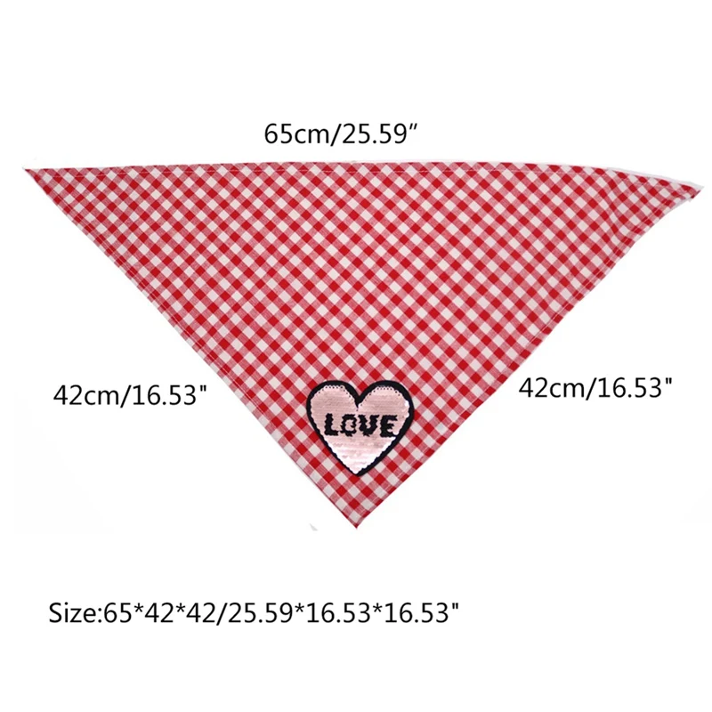

Pet Bandanas Decorative Collar Holiday Party Dog Scarf Neckerchief Washable Valentine's Day Bibs Pet Supplies