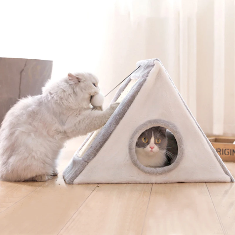 Кошачья чесалка доска натуральная игрушка маленькие домики для кошек рамка