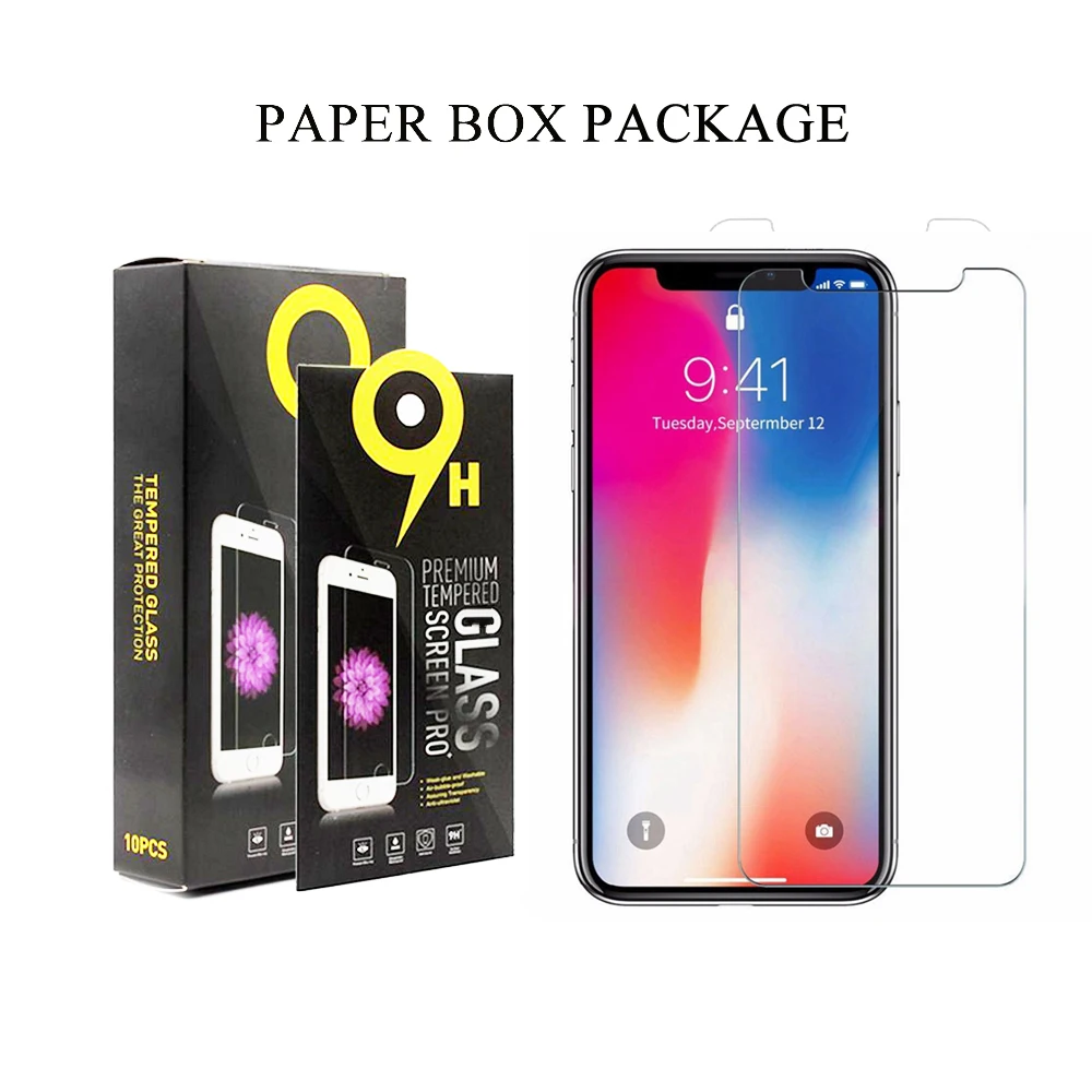 

50pcs 9H For iphone x XS Max XS XR Tempered Glass Screen Protector Guard Cover Protective Film 2.5D Non-full screen coverage