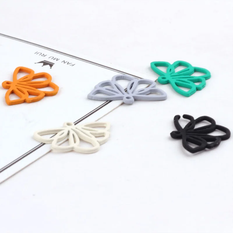 10pcsButterfly Statement Earrings Fashion Diy Jewelry Accessories Drop Oil Spray Flower Alloy Korea for Women Material Pendant | Украшения