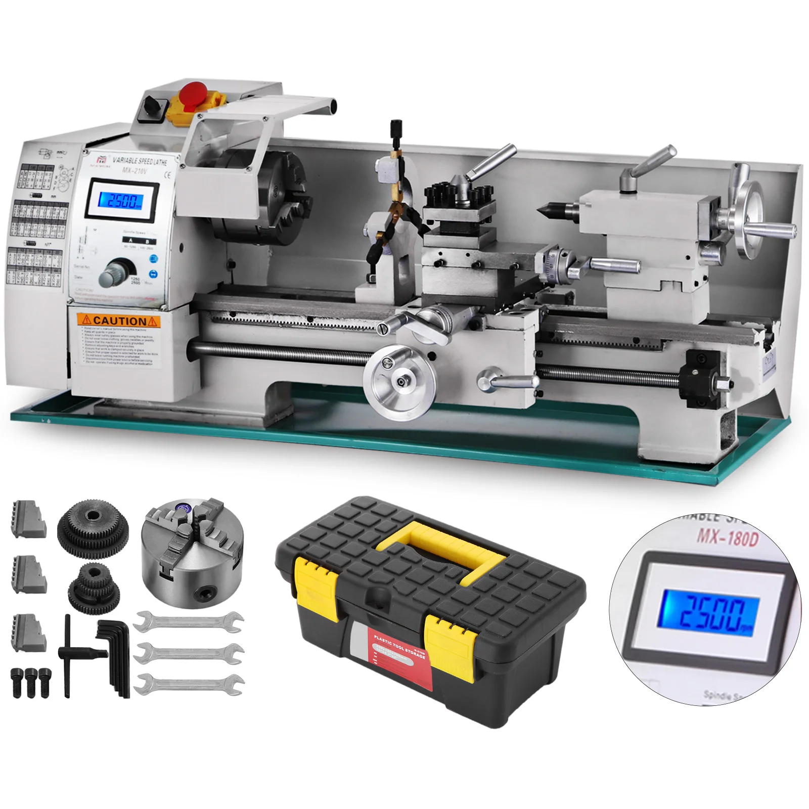 

VEVOR 8'' x 16'' Variable Speed Mini Metal Lathe 750W 110V Brushless Motor Woodworking Drilling Motorized Machine Precision Part