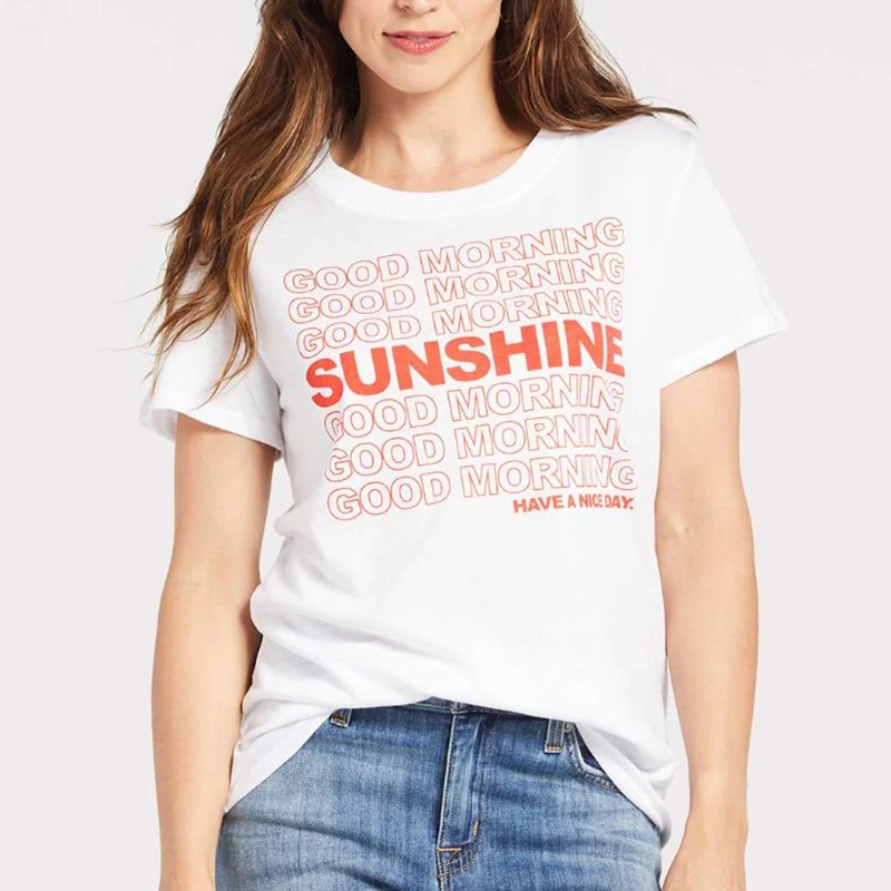 Доброе утро солнце Футболка женская вдохновляющие футболка тренировки