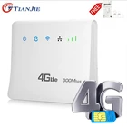 TIANJIE высокоскоростной модем 300 Мбитс, разблокированный Беспроводной Wi-Fi 3G 4G GSM LTE CPE, Мобильная точка доступа со слотом для Sim-карты и портом RJ45 LAN
