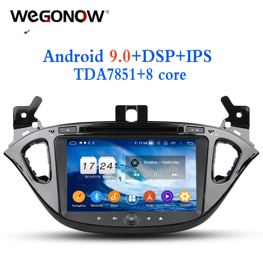 TDA7851 2DIN 1024*600 Android 9 0 4 Гб ram 8 core для Opel CORSA 2015 2016 автомобильный dvd плеер gps Glonass RDS радио