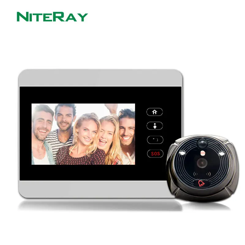 Беспроводной цифровой дверной глазок iHome5 4 дюйма камера для входной двери WiFi