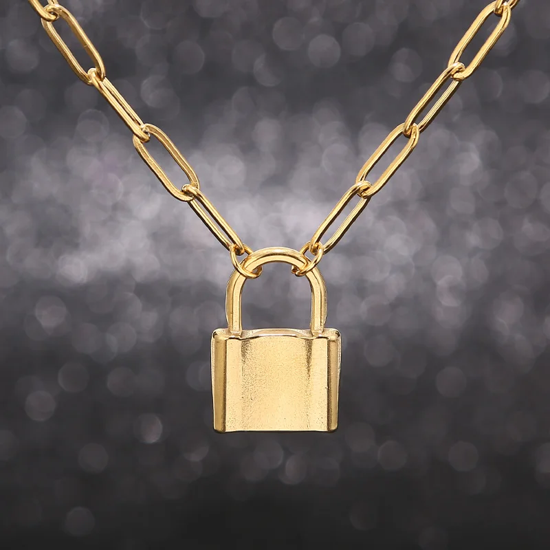 1 шт. Нержавеющая сталь панк замок Подвески Фирменная Новинка звено цепи рок в