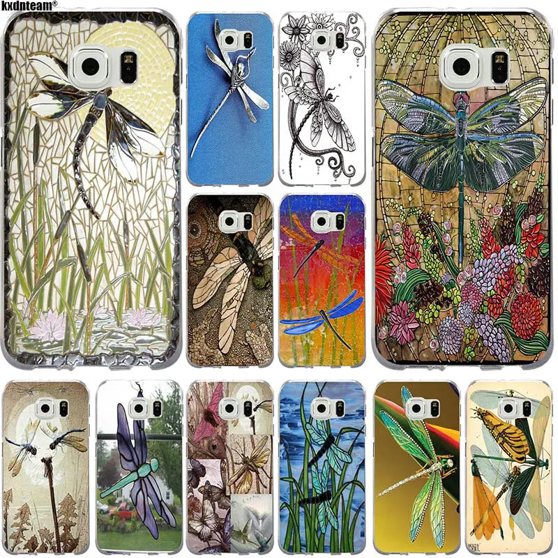 Мягкие ТПУ Силиконовые прозрачные телефонные чехлы дизайн стрекоза Zoom Art для samsung