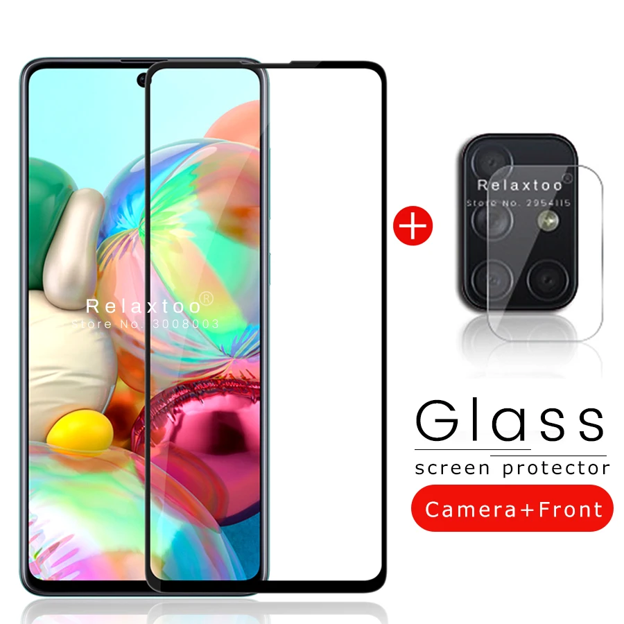 Закаленное стекло 2 в 1 для Samsung A51 A71 защитная пленка экрана камеры Защитное защиты